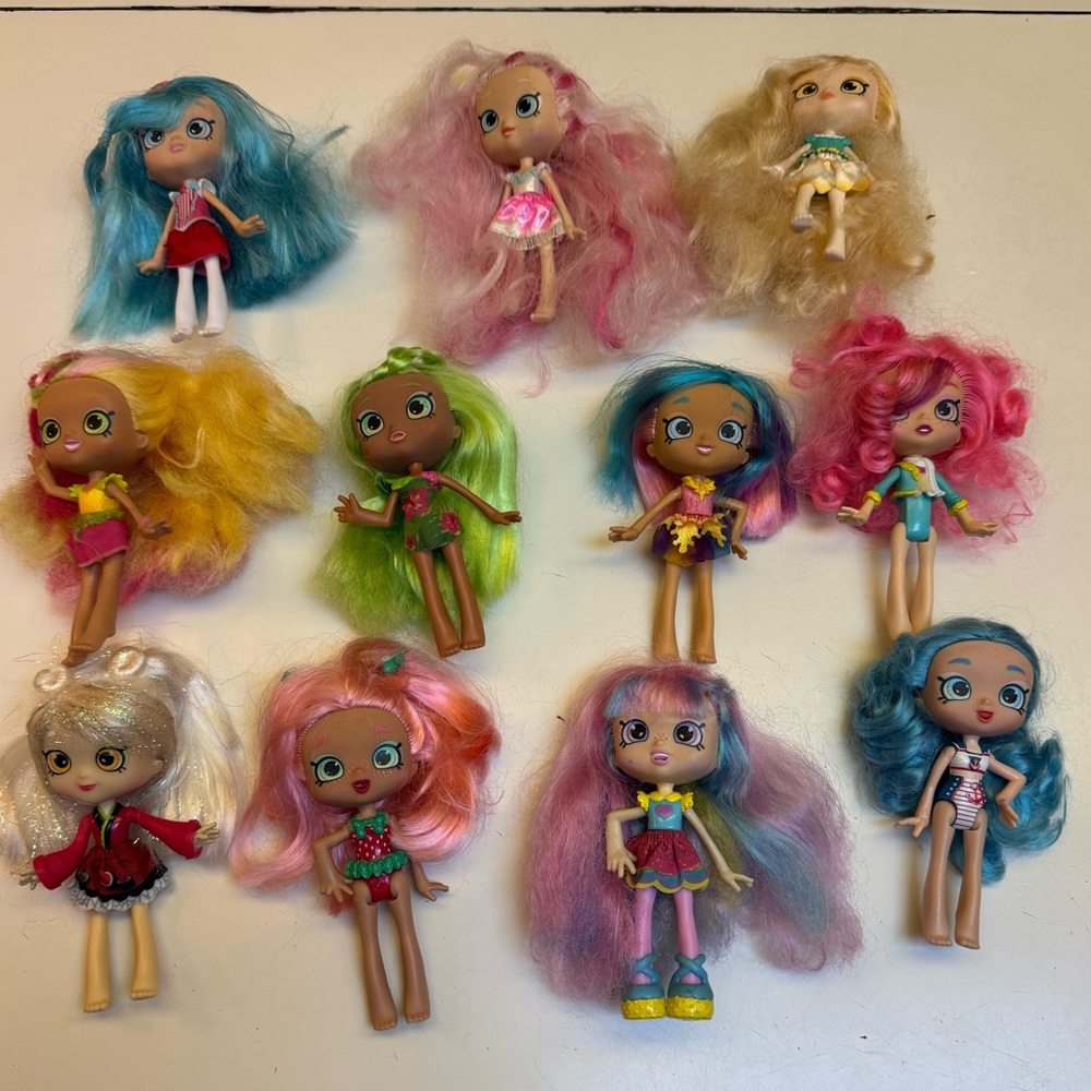 Shopkins shoppies lot 11 mini dolls 2015 👀 see pics ask questions!